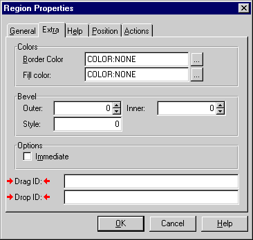 Region Properties window